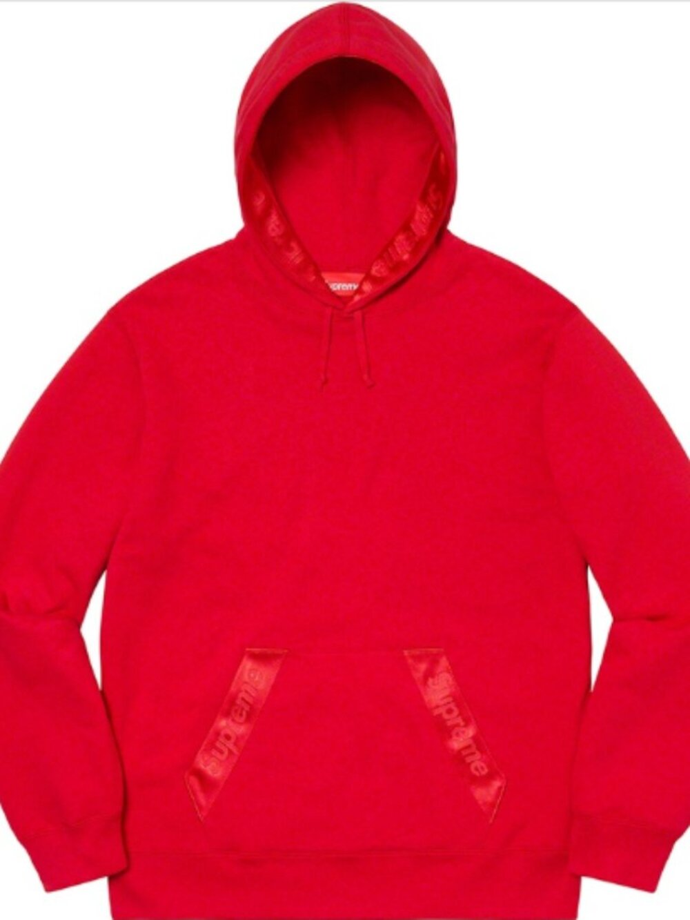 Supreme Tonal Webbing Hooded Sweatshirt Red New SS20 Large